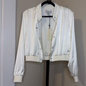 Rachel Zoe Ivory Bomber Jacket